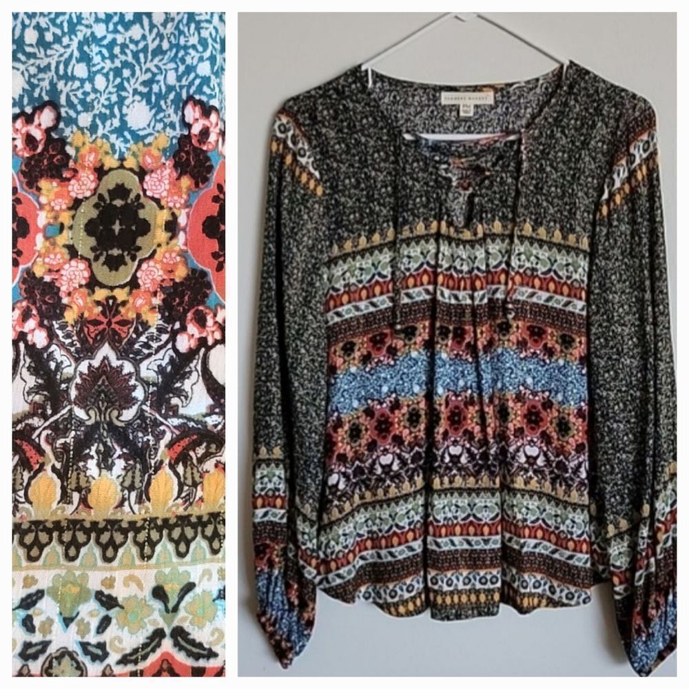 Farmers Market by One World guaze blouse Size PM